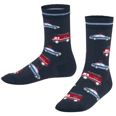 FALKE Unisex Kinder Socken Police and Fire Cars K So Baumwolle gemustert 1 Paar, Blau Space Blue 6116, 31-34 FALKE Unisex Kinder Socken Police and Fire Cars K So Baumwolle gemustert 1 Paar, Blau Space Blue 6116, 31-34
