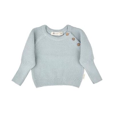 Sterntaler Strickpullover – Unisex – Baby und Kinder – Strukturstrick aus Baumwollgarn mit Kokosnussknöpfen und Mitwachsbündchen – Silber, Größe 68 Sterntaler Strickpullover – Unisex – Baby und Kinder – Strukturstrick aus Baumwollgarn mit Kokosnussknöpfen und Mitwachsbündchen – Silber, Größe 68