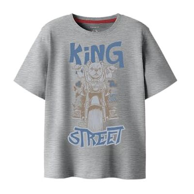 NAME IT Jungen Nkmbent Ss Nreg Top Box, Grey Melange, 134-140 NAME IT Jungen Nkmbent Ss Nreg Top Box, Grey Melange, 134-140