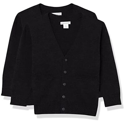 Amazon Essentials Unisex Kinder Uniform-Strickjacke aus Baumwolle, 2er-Pack, Schwarz, 6-7 Jahre Amazon Essentials Unisex Kinder Uniform-Strickjacke aus Baumwolle, 2er-Pack, Schwarz, 6-7 Jahre