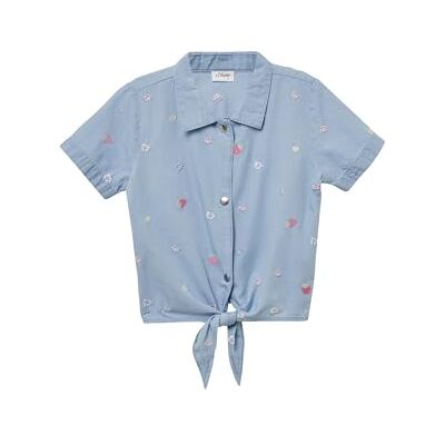 s.Oliver Gewaschene Bluse aus Denim mit All-Over-Stickerei s.Oliver Gewaschene Bluse aus Denim mit All-Over-Stickerei