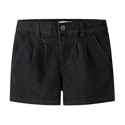 NAME IT Mädchen Nkfrose Pleat DNM Shorts 1035-Ft Noos, Black Denim, 140 cm NAME IT Mädchen Nkfrose Pleat DNM Shorts 1035-Ft Noos, Black Denim, 140 cm