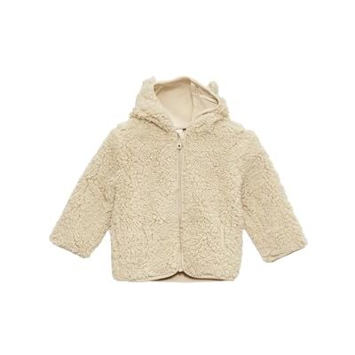 s.Oliver Teddyplüsch-Jacke mit Öhrchen helles beige 74 s.Oliver Teddyplüsch-Jacke mit Öhrchen helles beige 74