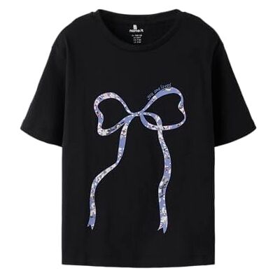NAME IT Mädchen Nkftabea Ss Nreg Top, Black, 122/128 cm NAME IT Mädchen Nkftabea Ss Nreg Top, Black, 122/128 cm