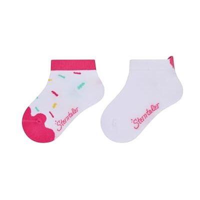 Sterntaler Sneaker Socken Doppelpack Eiswaffel – Baby- und Kindersocken im 2er Pack mit Eiswaffel- und Streusel-Motiven, Baumwoll-Mix, Weiß, Größe 26 Sterntaler Sneaker Socken Doppelpack Eiswaffel – Baby- und Kindersocken im 2er Pack mit Eiswaffel- und Streusel-Motiven, Baumwoll-Mix, Weiß, Größe 26