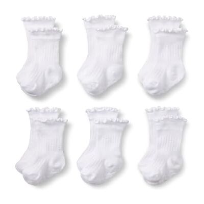 Amazon Essentials x Sofia Grainge Mädchen Socken Mit Rüschenrand, 6 Paar, Weiß, 4-5 Jahre Amazon Essentials x Sofia Grainge Mädchen Socken Mit Rüschenrand, 6 Paar, Weiß, 4-5 Jahre