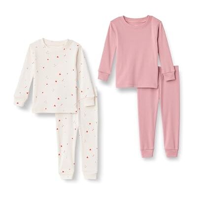 Amazon Essentials x Sofia Grainge Baby Jungen Eng anliegender Baumwoll-Schlafanzug, 2er-Pack, Elfenbein Viele Herzen, 12 Monate Amazon Essentials x Sofia Grainge Baby Jungen Eng anliegender Baumwoll-Schlafanzug, 2er-Pack, Elfenbein Viele Herzen, 12 Monate