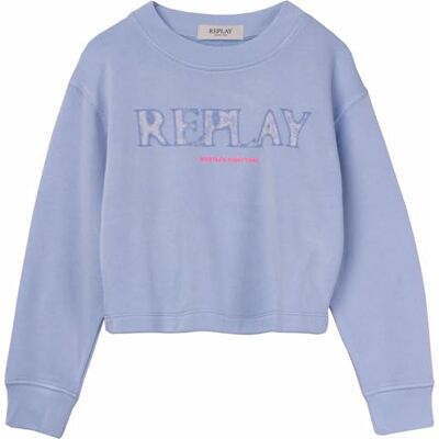 Replay Mädchen Sweatshirt Rundhalsausschnitt, Periwinkler 667 (Violett), 4 Jahre Replay Mädchen Sweatshirt Rundhalsausschnitt, Periwinkler 667 (Violett), 4 Jahre