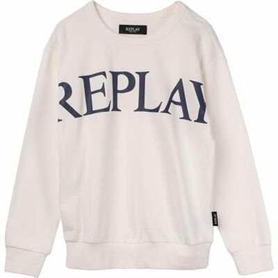 Replay Jungen Sweatshirt mit Logo, Butter 562 (Beige), 8 Jahre Replay Jungen Sweatshirt mit Logo, Butter 562 (Beige), 8 Jahre