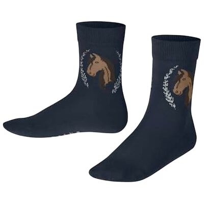 FALKE Unisex Kinder Socken Horse K So Baumwolle gemustert 1 Paar, Blau Space Blue 6116, 27-30 FALKE Unisex Kinder Socken Horse K So Baumwolle gemustert 1 Paar, Blau Space Blue 6116, 27-30
