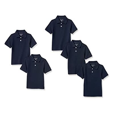 Amazon Essentials Jungen Kurzärmlige Piqué-Poloshirts Für Schuluniformen, 5er Pack, Marineblau, 10 Jahre Amazon Essentials Jungen Kurzärmlige Piqué-Poloshirts Für Schuluniformen, 5er Pack, Marineblau, 10 Jahre