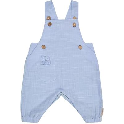 Sterntaler Latzhose Leinenoptik – Baby- und Kinder Latzhose aus Baumwolle, Vorderteil Leinenoptik Uni, Rückteil Jersey, Tasche, Löwen-Stickerei, Kokosknöpfe, verdeckte Knopfleiste, Hellblau, Größe 68 Sterntaler Latzhose Leinenoptik – Baby- und Kinder Latzhose aus Baumwolle, Vorderteil Leinenoptik Uni, Rückteil Jersey, Tasche, Löwen-Stickerei, Kokosknöpfe, verdeckte Knopfleiste, Hellblau, Größe 68