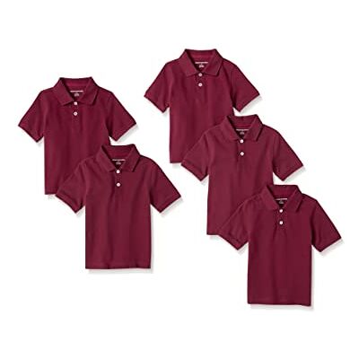Amazon Essentials Jungen Kurzärmlige Piqué-Poloshirts Für Schuluniformen, 5er Pack, Burgunderrot, 10 Jahre Amazon Essentials Jungen Kurzärmlige Piqué-Poloshirts Für Schuluniformen, 5er Pack, Burgunderrot, 10 Jahre