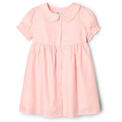 Amazon Essentials x Sofia Grainge Mädchen Kleid aus Baumwollsatin mit Kragen, Rosa, 2 Jahre Amazon Essentials x Sofia Grainge Mädchen Kleid aus Baumwollsatin mit Kragen, Rosa, 2 Jahre
