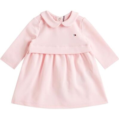 Tommy Hilfiger Baby Sweatshirt Kleid Essential Dress mit Bubikragen, Rosa (Duchess Pink), 74 Tommy Hilfiger Baby Sweatshirt Kleid Essential Dress mit Bubikragen, Rosa (Duchess Pink), 74