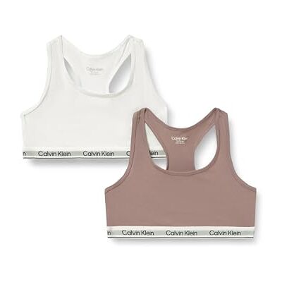 Calvin Mädchen Bralette G80G800742 Bralette, Weiß (Hellweiß/Dustedfox), 12–14 Jahre, 2er-Pack Calvin Mädchen Bralette G80G800742 Bralette, Weiß (Hellweiß/Dustedfox), 12–14 Jahre, 2er-Pack