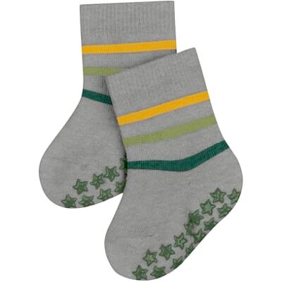 FALKE Unisex Baby Stoppersocken Multi Stripe B Hp Baumwolle rutschhemmende Noppen 1 Paar, Grau Light Heather 3223, 62-68 FALKE Unisex Baby Stoppersocken Multi Stripe B Hp Baumwolle rutschhemmende Noppen 1 Paar, Grau Light Heather 3223, 62-68