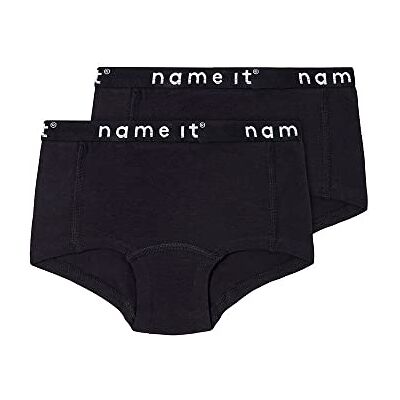 NAME IT Mädchen Nkfhipster 2p Noos Unterhose, Black/Pack:w/ Black, 134 EU NAME IT Mädchen Nkfhipster 2p Noos Unterhose, Black/Pack:w/ Black, 134 EU