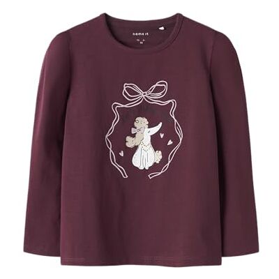 NAME IT Mädchen Nmfroginaja Ls Top Box, Burgundy, 98 cm NAME IT Mädchen Nmfroginaja Ls Top Box, Burgundy, 98 cm