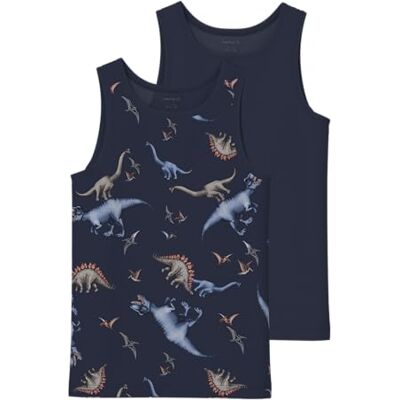 NAME IT Jungen Nmmtank Top 2P Dino Noos, Navy Blazer, Numeric_98 NAME IT Jungen Nmmtank Top 2P Dino Noos, Navy Blazer, Numeric_98