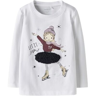 NAME IT Mädchen Nmfsedra Ls Top Box, Bright White, 98 cm NAME IT Mädchen Nmfsedra Ls Top Box, Bright White, 98 cm