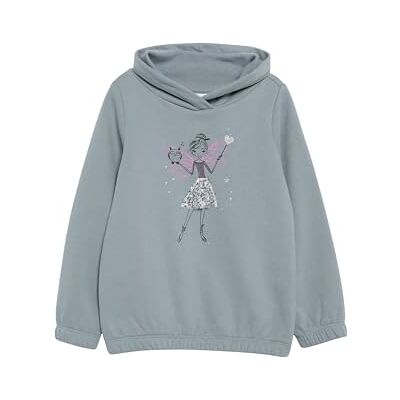 s.Oliver Junior Mädchen Sweatshirt – Schalkragen, Glitzerprint, Regular Fit s.Oliver Junior Mädchen Sweatshirt – Schalkragen, Glitzerprint, Regular Fit