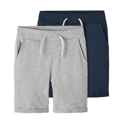 NAME IT Jungen Nkmvermo 2p Long SWE Unb F Noos Shorts, Grey Melange, 98 EU NAME IT Jungen Nkmvermo 2p Long SWE Unb F Noos Shorts, Grey Melange, 98 EU
