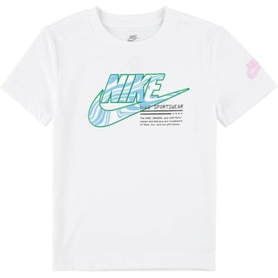 NIKE Jungen Futura Micro Text Tee T-Shirt, Weiß, 3 Jahre EU NIKE Jungen Futura Micro Text Tee T-Shirt, Weiß, 3 Jahre EU