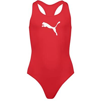 Puma Mädchen Swimsuit Badebekleidung, Rot, 140 EU Puma Mädchen Swimsuit Badebekleidung, Rot, 140 EU