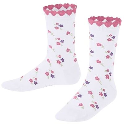 FALKE Unisex Kinder Socken Ditsy Flowers K So Baumwolle gemustert 1 Paar, Weiß White 2002, 31-34 FALKE Unisex Kinder Socken Ditsy Flowers K So Baumwolle gemustert 1 Paar, Weiß White 2002, 31-34