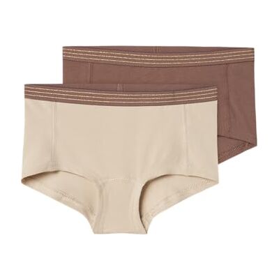 NAME IT Mädchen Nkfhipster 2p Peyote Noos Boxershorts, Braun, 116 EU NAME IT Mädchen Nkfhipster 2p Peyote Noos Boxershorts, Braun, 116 EU