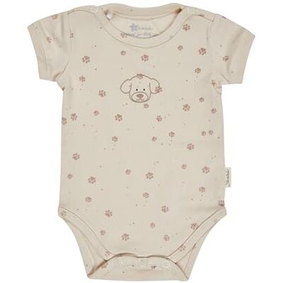 Sterntaler Baby Body – Jungen – Baumwolljersey mit Hund Lucky Druck und Pfotenprint – naturfarben, Größe 74 Sterntaler Baby Body – Jungen – Baumwolljersey mit Hund Lucky Druck und Pfotenprint – naturfarben, Größe 74