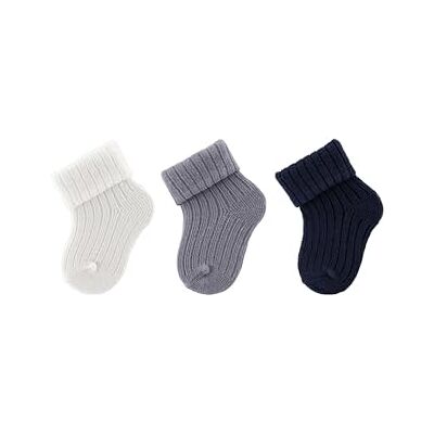 Sterntaler Erstlingssocken 3er Pack uni Jungen Baby Socken gerippt mit hohem Baumwollanteil hautsympathische, elastische Strümpfe für Neugeborene, graublau, 0 Sterntaler Erstlingssocken 3er Pack uni Jungen Baby Socken gerippt mit hohem Baumwollanteil hautsympathische, elastische Strümpfe für Neugeborene, graublau, 0