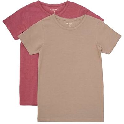 MINYMO Mädchen Basic 33 -T-Shirt (2-Pack), Apple Butter, 152 EU MINYMO Mädchen Basic 33 -T-Shirt (2-Pack), Apple Butter, 152 EU