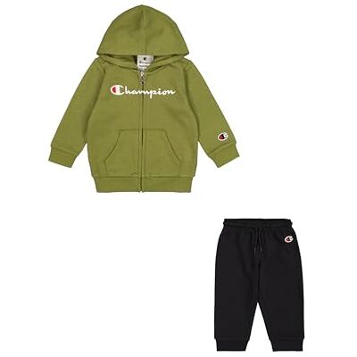 Champion Jungen Legacy Script Shop TD (306898) Ultra-light Powerblend Fleece Hooded Anzug, Verde Oliva/Nero (GNUM/NBK), Champion Jungen Legacy Script Shop TD (306898) Ultra-light Powerblend Fleece Hooded Anzug, Verde Oliva/Nero (GNUM/NBK),