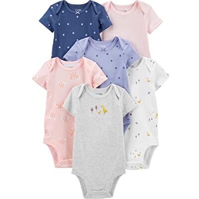 Simple Joys by Carter's Baby Mädchen 6-Pack Short-Sleeve Bodysuit Hemd, Mehrfarbig/Enten/Punkte/Schmetterlinge/Streifen, Frühchen Simple Joys by Carter's Baby Mädchen 6-Pack Short-Sleeve Bodysuit Hemd, Mehrfarbig/Enten/Punkte/Schmetterlinge/Streifen, Frühchen