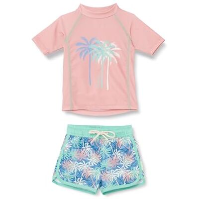 Playshoes Unisex Kinder UV-Schutz Bade-Set zweiteilig Schwimmshirt Badeshorts Badebekleidung, Palmen Koralle, 74/80 Playshoes Unisex Kinder UV-Schutz Bade-Set zweiteilig Schwimmshirt Badeshorts Badebekleidung, Palmen Koralle, 74/80