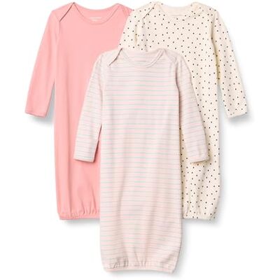 Amazon Essentials Unisex Baby Langärmeliger Schlafanzug aus Baumwolle, 3er-Pack, Punkte/Staubrosé/Streifen, 0-6 Monate Amazon Essentials Unisex Baby Langärmeliger Schlafanzug aus Baumwolle, 3er-Pack, Punkte/Staubrosé/Streifen, 0-6 Monate
