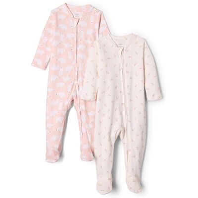 Amazon Essentials x Sofia Grainge Unisex Baby Schlafanzug aus Baumwolle und Füßen, 2er-Pack, Rosa Kaninchen Bär, 3-6 Monate Amazon Essentials x Sofia Grainge Unisex Baby Schlafanzug aus Baumwolle und Füßen, 2er-Pack, Rosa Kaninchen Bär, 3-6 Monate