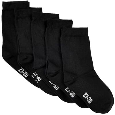 MINYMO Jungen Ankle -Solid (5-pack) Socken, Schwarz, 39 42 EU MINYMO Jungen Ankle -Solid (5-pack) Socken, Schwarz, 39 42 EU