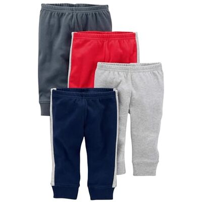 Simple Joys by Carter's Unisex Baby Hose Baumwolle, 4er-Pack, Dunkelblau/Dunkelgrau/Grau Meliert/Rot, 0 Monate Simple Joys by Carter's Unisex Baby Hose Baumwolle, 4er-Pack, Dunkelblau/Dunkelgrau/Grau Meliert/Rot, 0 Monate