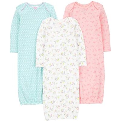 Simple Joys by Carter's Carter's Simple Joys Nachthemd, für Babys, Mädchen, Baumwolle, 3 Stück ,Blue, Pink, White Floral ,0-3 Months Simple Joys by Carter's Carter's Simple Joys Nachthemd, für Babys, Mädchen, Baumwolle, 3 Stück ,Blue, Pink, White Floral ,0-3 Months
