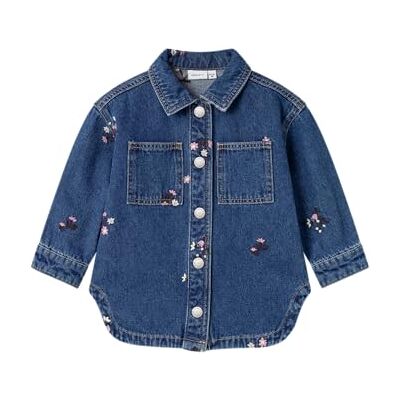 NAME IT Mädchen Nmfkat Emb DNM Jacket 8775-Za O Jeansjacke, Dark Blue Denim, 98 NAME IT Mädchen Nmfkat Emb DNM Jacket 8775-Za O Jeansjacke, Dark Blue Denim, 98