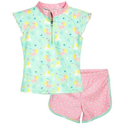 Playshoes Mädchen Zweiteiler Schwimmshirt-Set, Mint Einhorn, 98-104 Playshoes Mädchen Zweiteiler Schwimmshirt-Set, Mint Einhorn, 98-104
