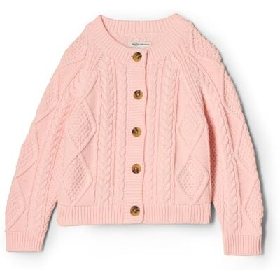 Amazon Essentials x Sofia Grainge Unisex Baby Fischer-Strickjacke Pullover, Hellrosa, 12 Monate Amazon Essentials x Sofia Grainge Unisex Baby Fischer-Strickjacke Pullover, Hellrosa, 12 Monate