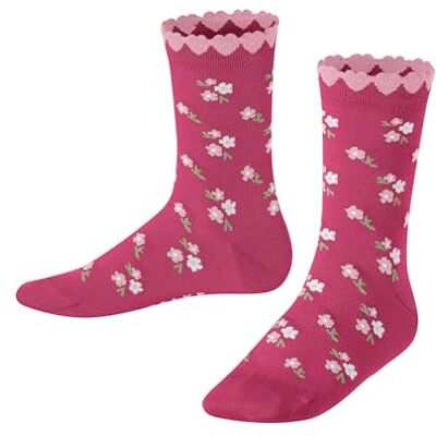 FALKE Unisex Kinder Socken Ditsy Flowers K So Baumwolle gemustert 1 Paar, Lila Fuchsia 8856, 27-30 FALKE Unisex Kinder Socken Ditsy Flowers K So Baumwolle gemustert 1 Paar, Lila Fuchsia 8856, 27-30