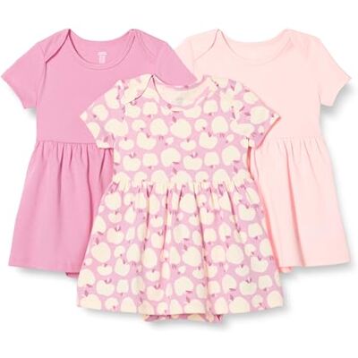 Amazon Essentials Baby Mädchen Enges Kurzarmkleid, 3er-Pack, Rosa/Äpfel, 18 Monate Amazon Essentials Baby Mädchen Enges Kurzarmkleid, 3er-Pack, Rosa/Äpfel, 18 Monate