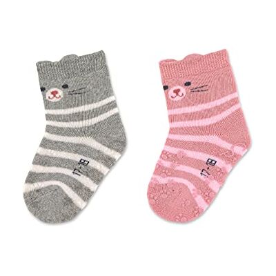 Sterntaler Mädchen Abs Krabbelsocken Dp Katze Socken, Hellgrau Melange, 18 EU Sterntaler Mädchen Abs Krabbelsocken Dp Katze Socken, Hellgrau Melange, 18 EU