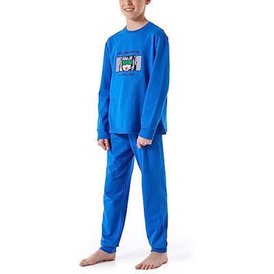 Schiesser Jungen Schlafanzug Set Pyjama Warme Qualitäten Frottee-Fleece-Interlock-Größe 140 Bis 176 Pyjamaset, Blau_179996 Schiesser Jungen Schlafanzug Set Pyjama Warme Qualitäten Frottee-Fleece-Interlock-Größe 140 Bis 176 Pyjamaset, Blau_179996