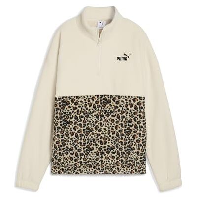 Puma Mädchen Graphic Animal Relaxed Half-Zip Crew Sweatshirt, Alpine Snow, XS EU Puma Mädchen Graphic Animal Relaxed Half-Zip Crew Sweatshirt, Alpine Snow, XS EU